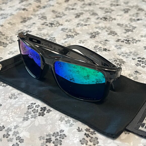 Oakley Sunglasses Holbrook Clear Feame Jade Iridium Prizm Polarized 9102 - Picture 12 of 16